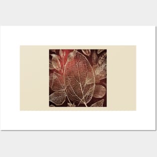 Metallic Leaves- Golden Brown Posters and Art